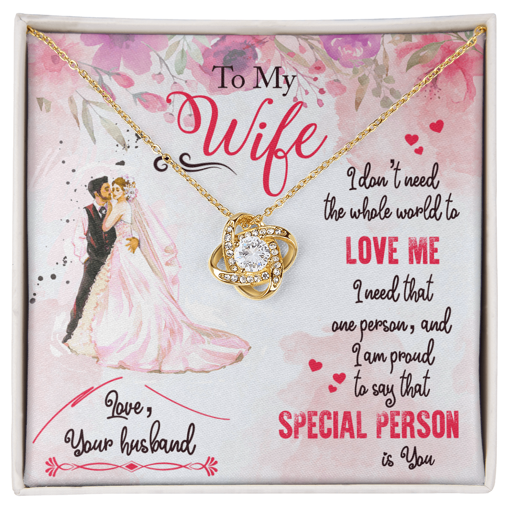 Best Gifts 305-To My Wife Love Knot Necklace Gift from Husband