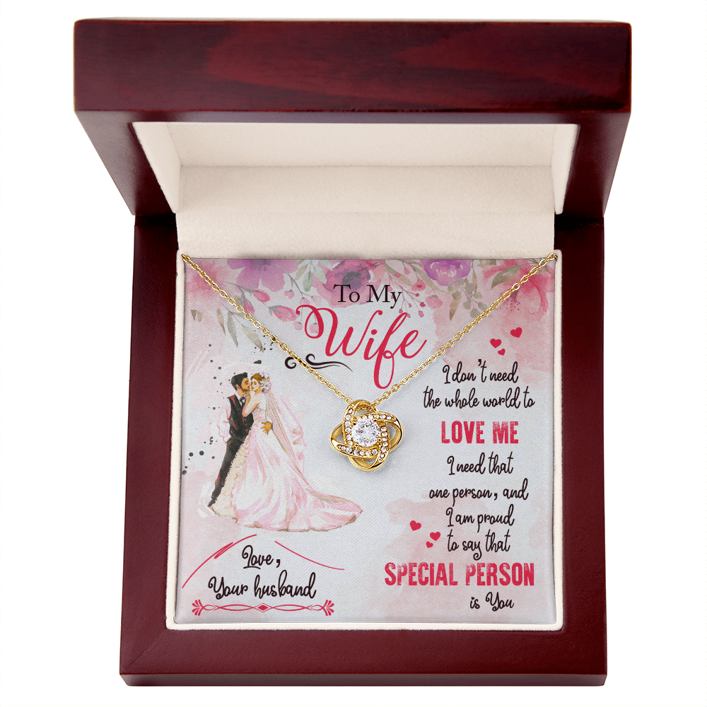 Best Gifts 305-To My Wife Love Knot Necklace Gift from Husband