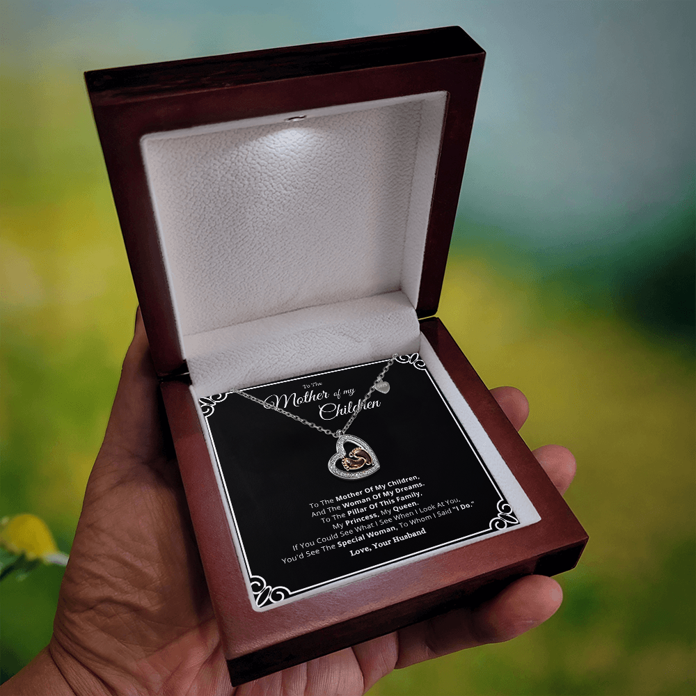 Best Gifts 305-To My Wife Mother of My Children Heart Necklace Gift from Husband
