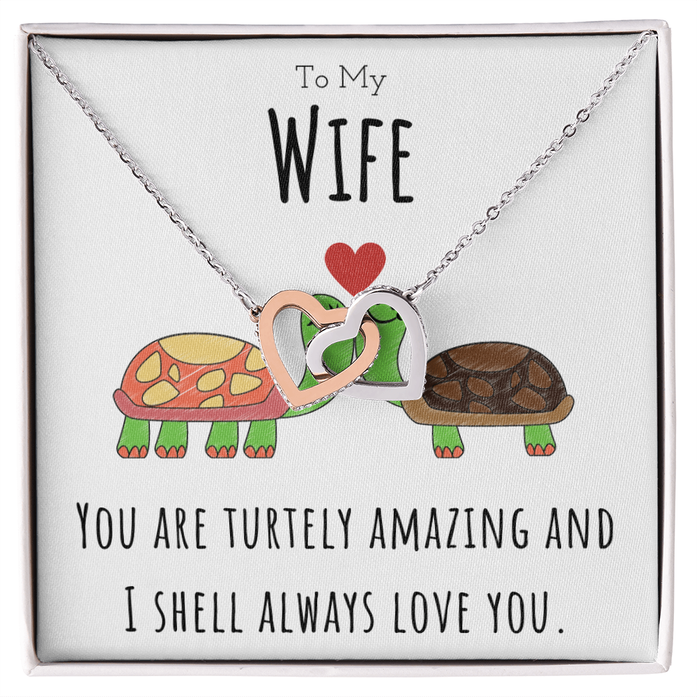 Best Gifts 305-To My Wife Turtley Amazing Interlocking Hearts Necklace 