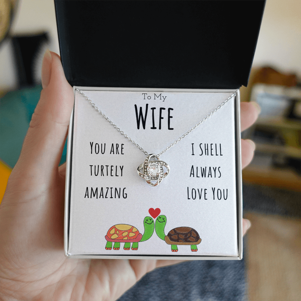Best Gifts 305-To My Wife Turtley Amazing Love Knot Necklace with Punny Message