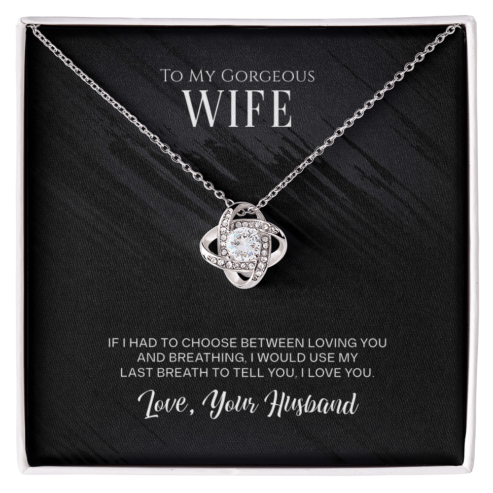 Best Gifts 305-Wife Love Knot Necklace Gift from Husband Cubic Zirconia