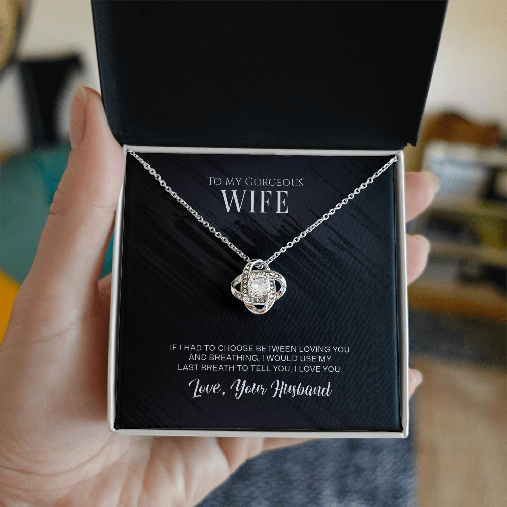 Best Gifts 305-Wife Love Knot Necklace Gift from Husband Cubic Zirconia