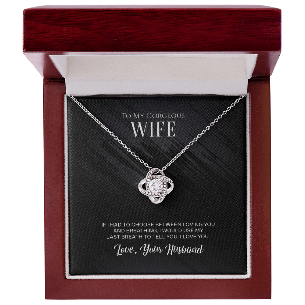 Best Gifts 305-Wife Love Knot Necklace Gift from Husband Cubic Zirconia