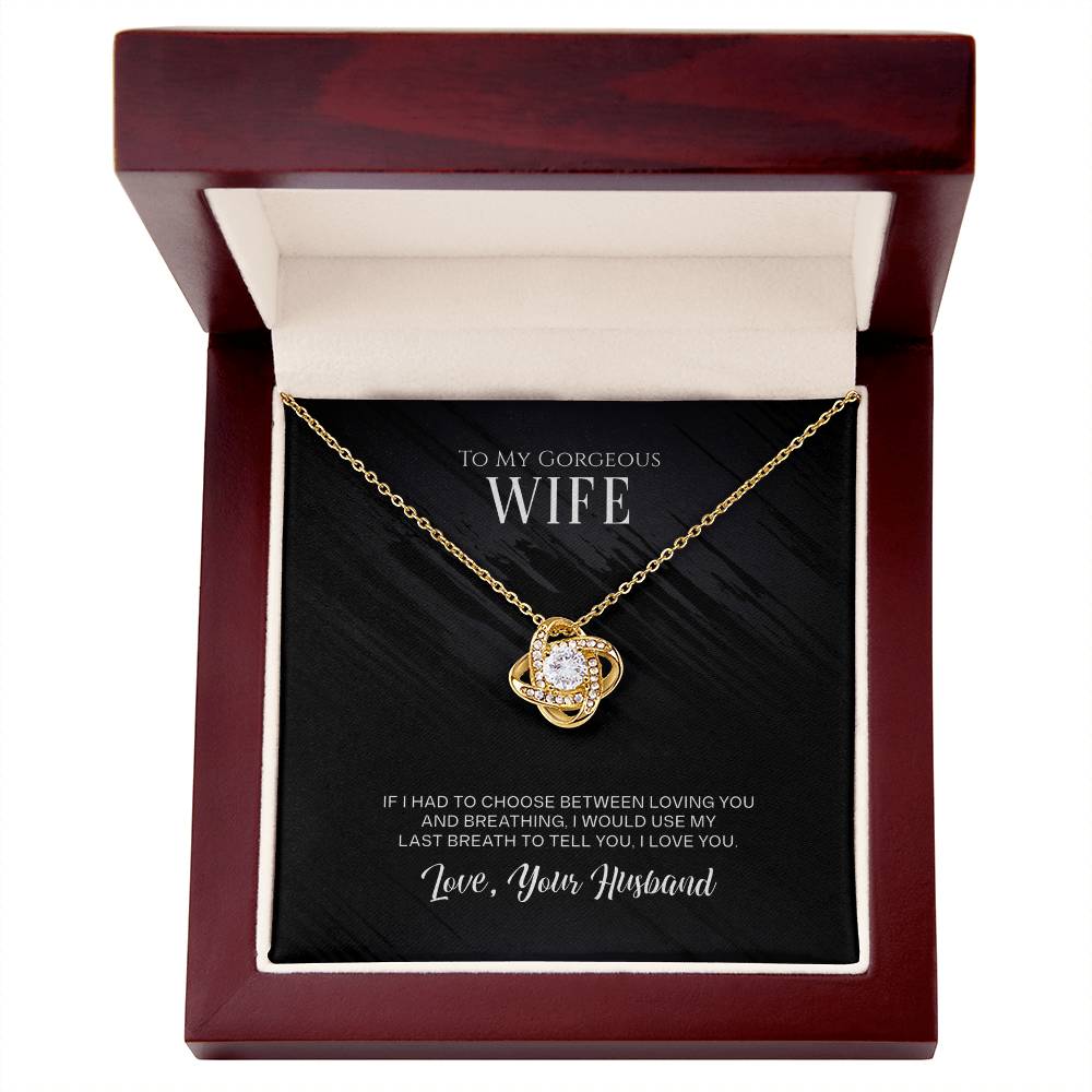 Best Gifts 305-Wife Love Knot Necklace Gift from Husband Cubic Zirconia
