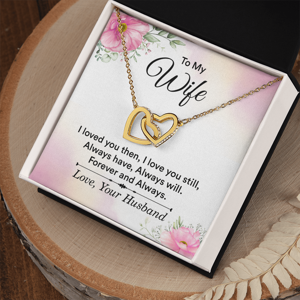 Best Gifts 305-Wife Necklace Interlocking Hearts Pendant CZ Crystals