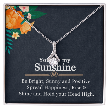 Best Gifts 305-You Are My Sunshine Necklace for Her CZ Pendant Gift