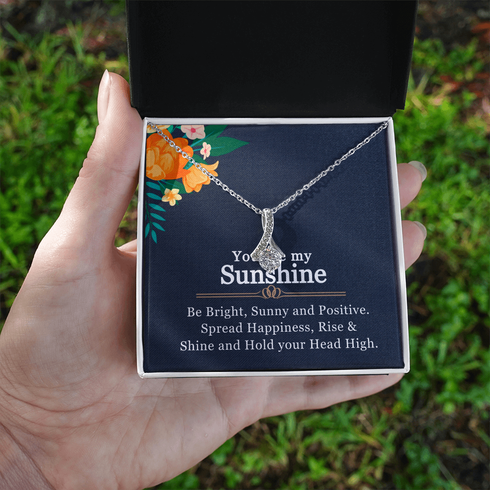 Best Gifts 305-You Are My Sunshine Necklace for Her CZ Pendant Gift
