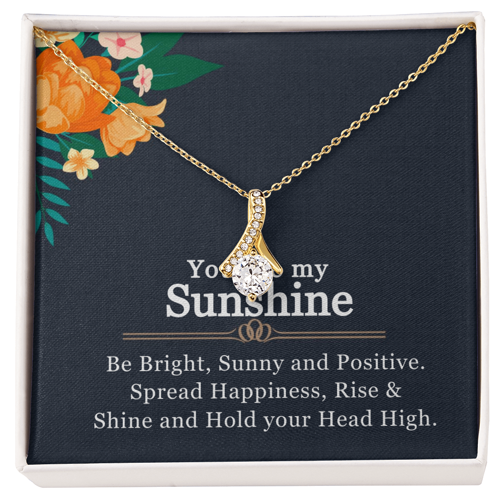 Best Gifts 305-You Are My Sunshine Necklace for Her CZ Pendant Gift