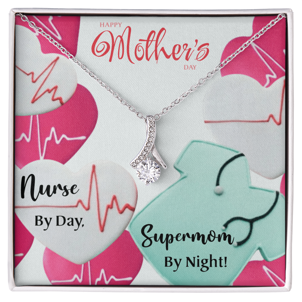 Best Gifts 305 - Happy Mother's Day Nurse Necklace - Nurse By Day Supermom By Night Pendant