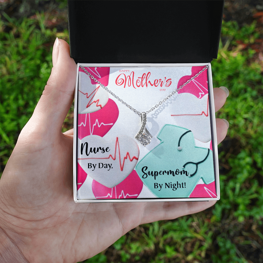 Best Gifts 305 - Happy Mother's Day Nurse Necklace - Nurse By Day Supermom By Night Pendant