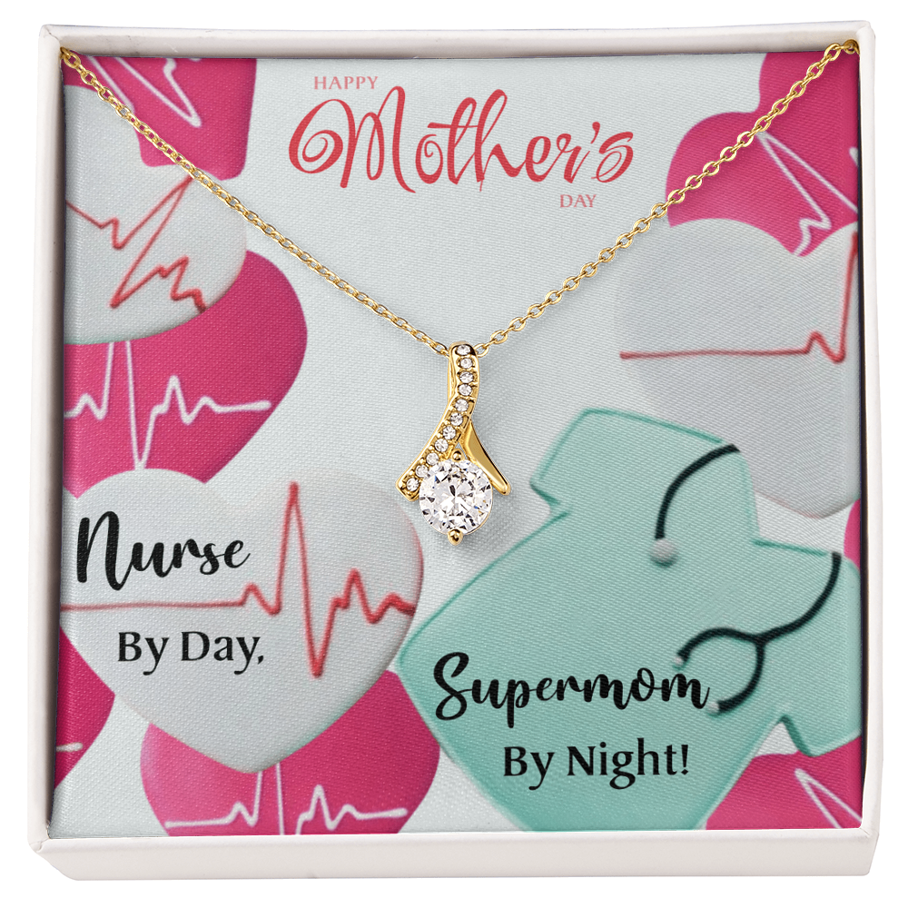 Best Gifts 305 - Happy Mother's Day Nurse Necklace - Nurse By Day Supermom By Night Pendant