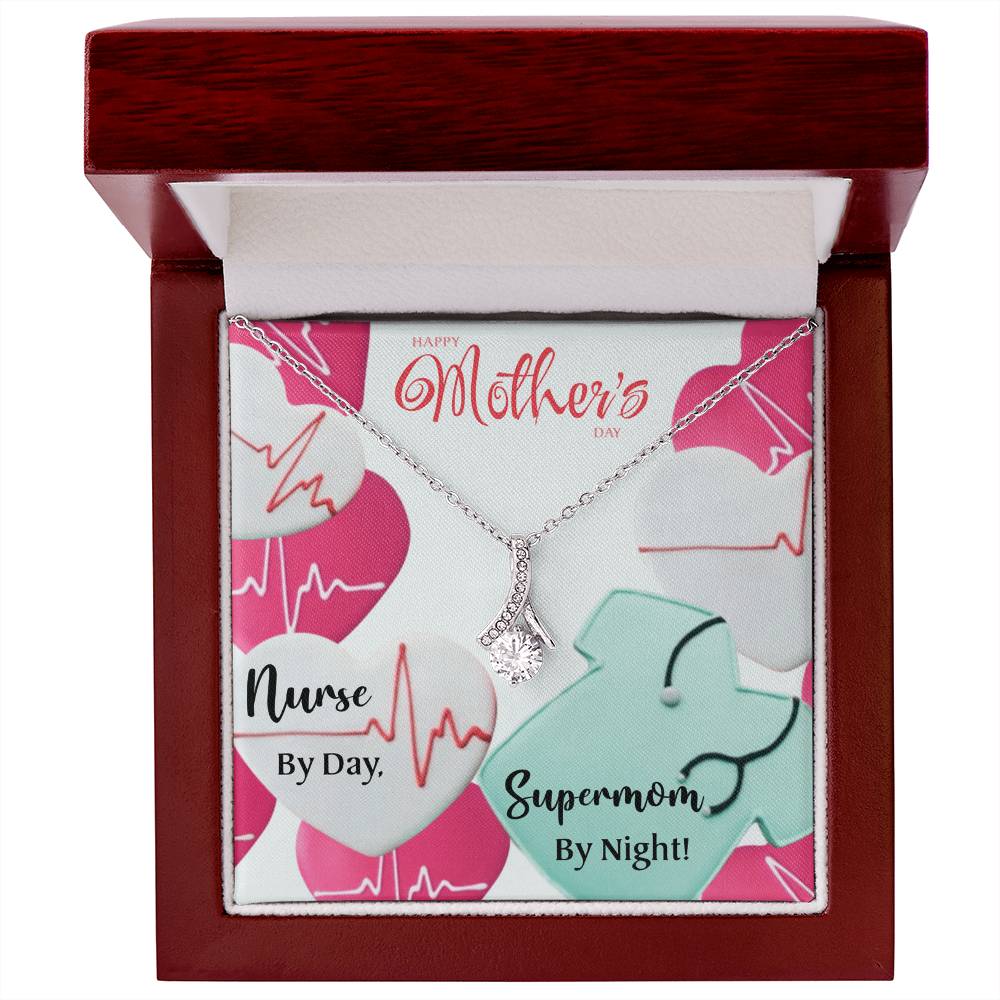 Best Gifts 305 - Happy Mother's Day Nurse Necklace - Nurse By Day Supermom By Night Pendant