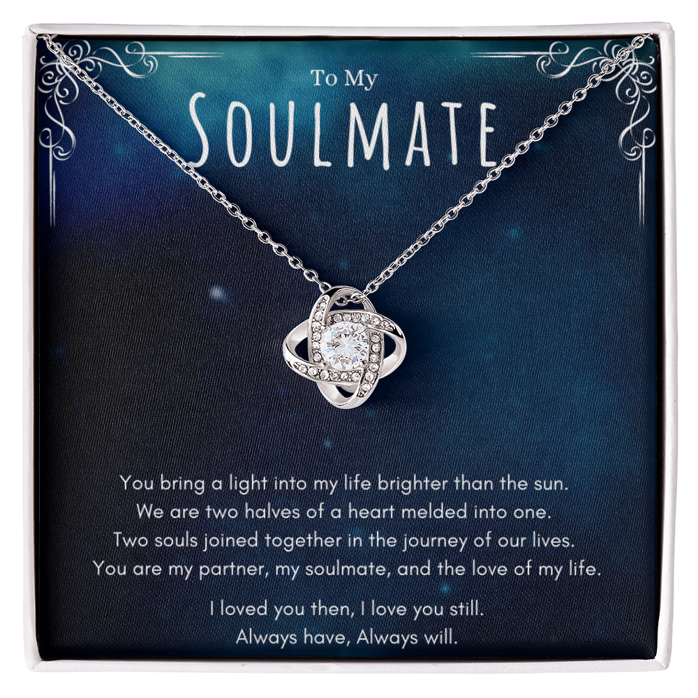 Best Gifts 305 - To My Soulmate Love Knot Pendant Necklace with Message Card