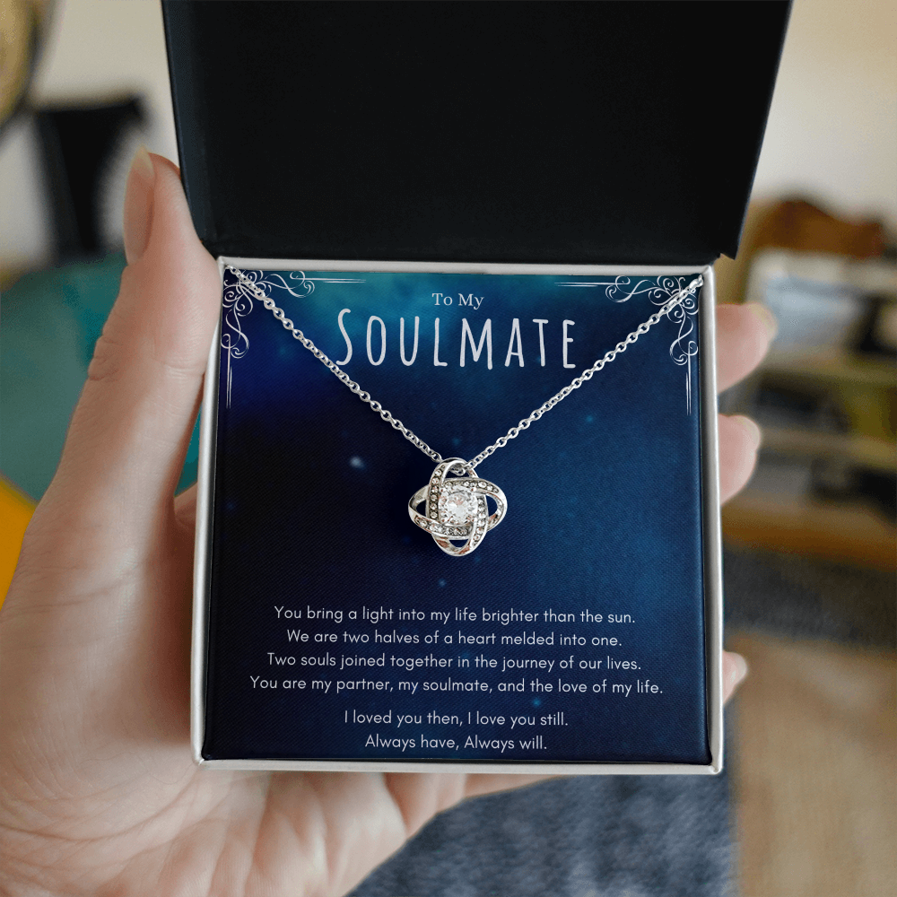 Best Gifts 305 - To My Soulmate Love Knot Pendant Necklace with Message Card