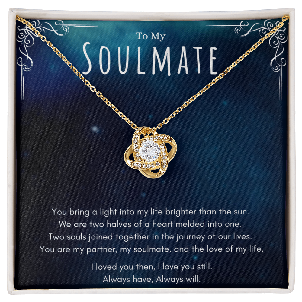 Best Gifts 305 - To My Soulmate Love Knot Pendant Necklace with Message Card