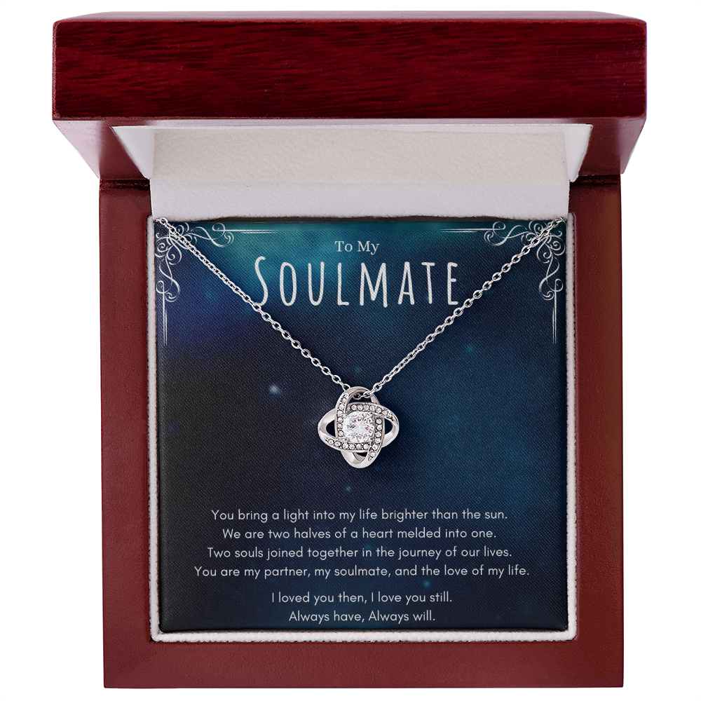 Best Gifts 305 - To My Soulmate Love Knot Pendant Necklace with Message Card