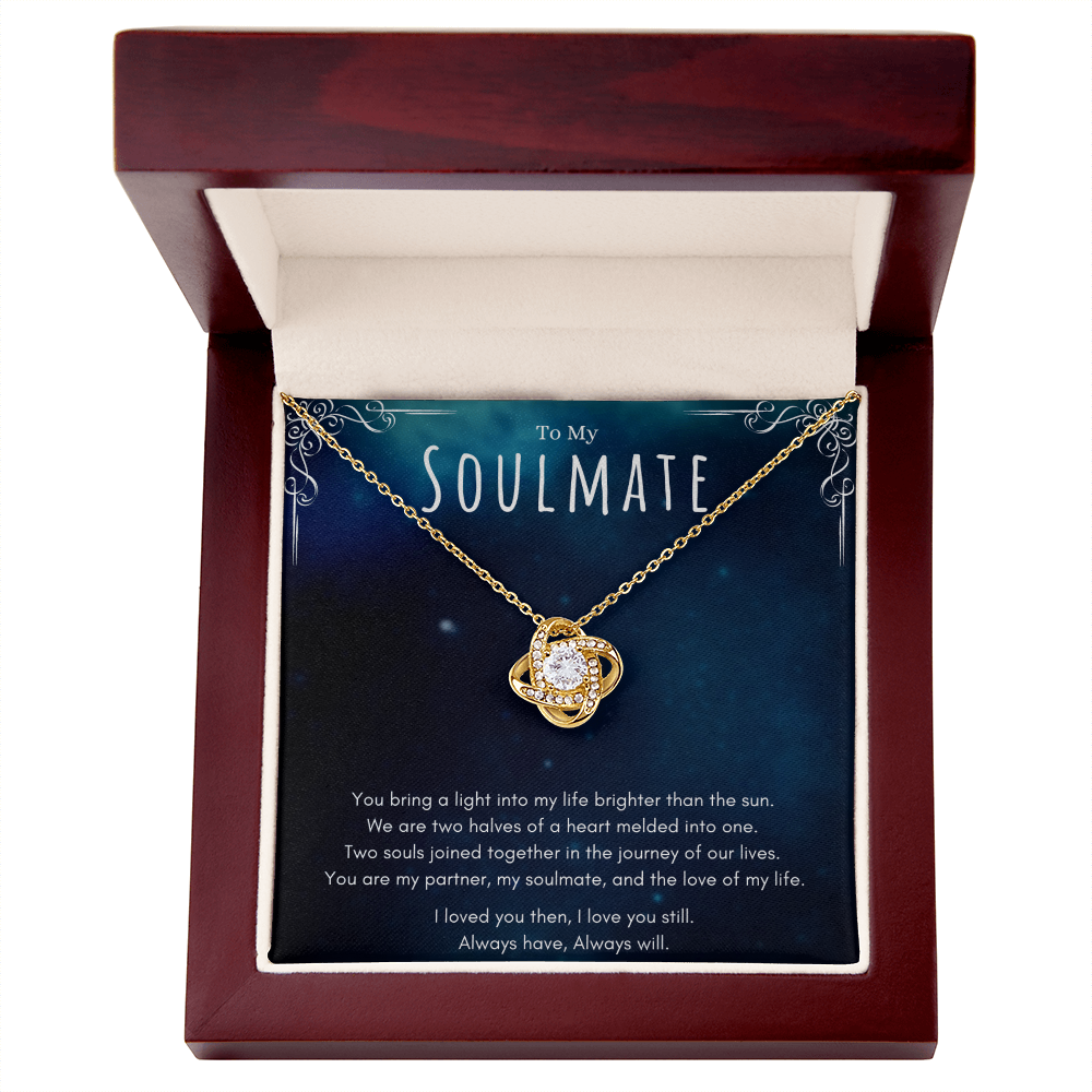 Best Gifts 305 - To My Soulmate Love Knot Pendant Necklace with Message Card