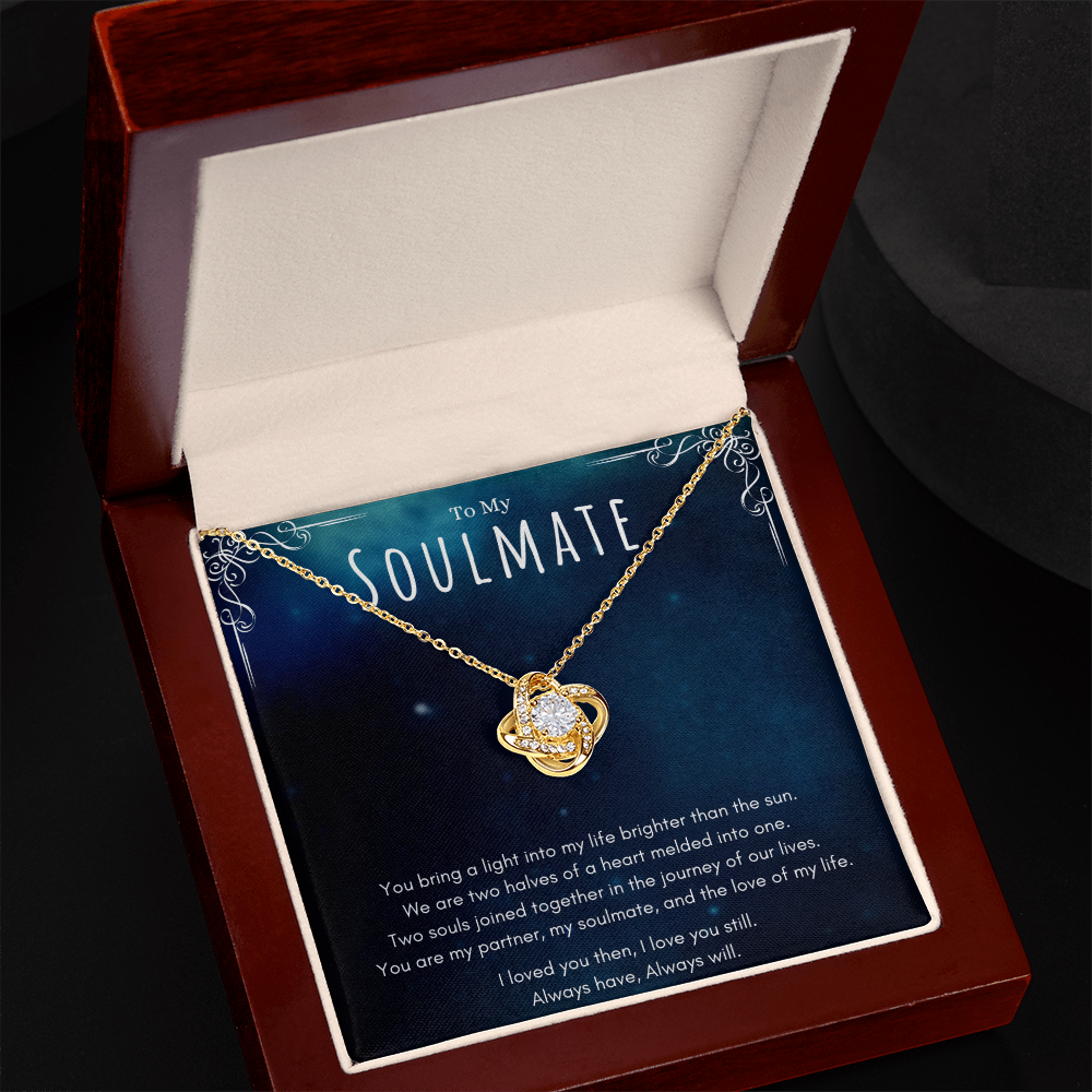 Best Gifts 305 - To My Soulmate Love Knot Pendant Necklace with Message Card