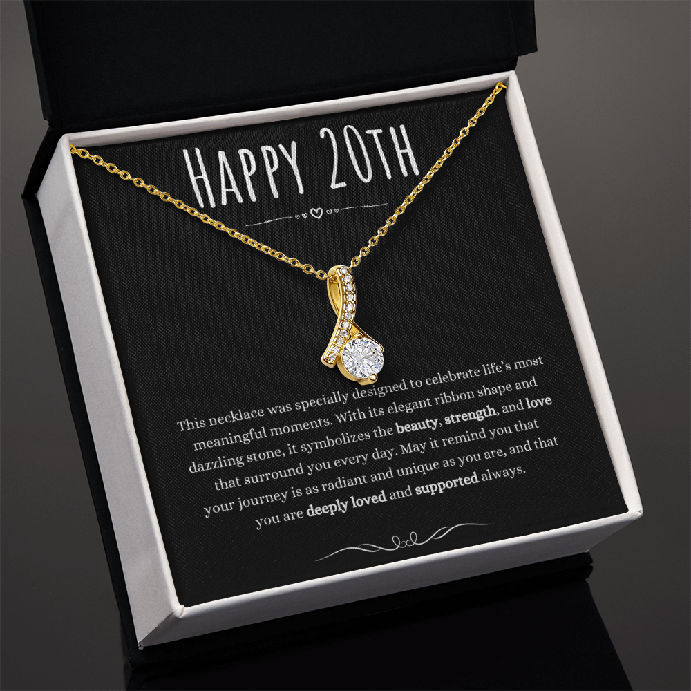 Best Gifts 305 20th Birthday Necklace for Her – Elegant Ribbon Pendant
