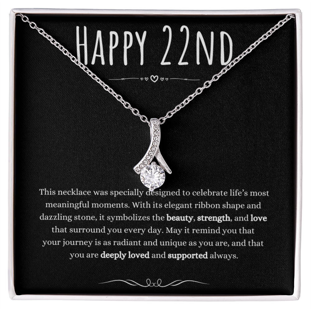 Best Gifts 305 22nd Birthday Necklace for Her – Elegant Ribbon Pendant