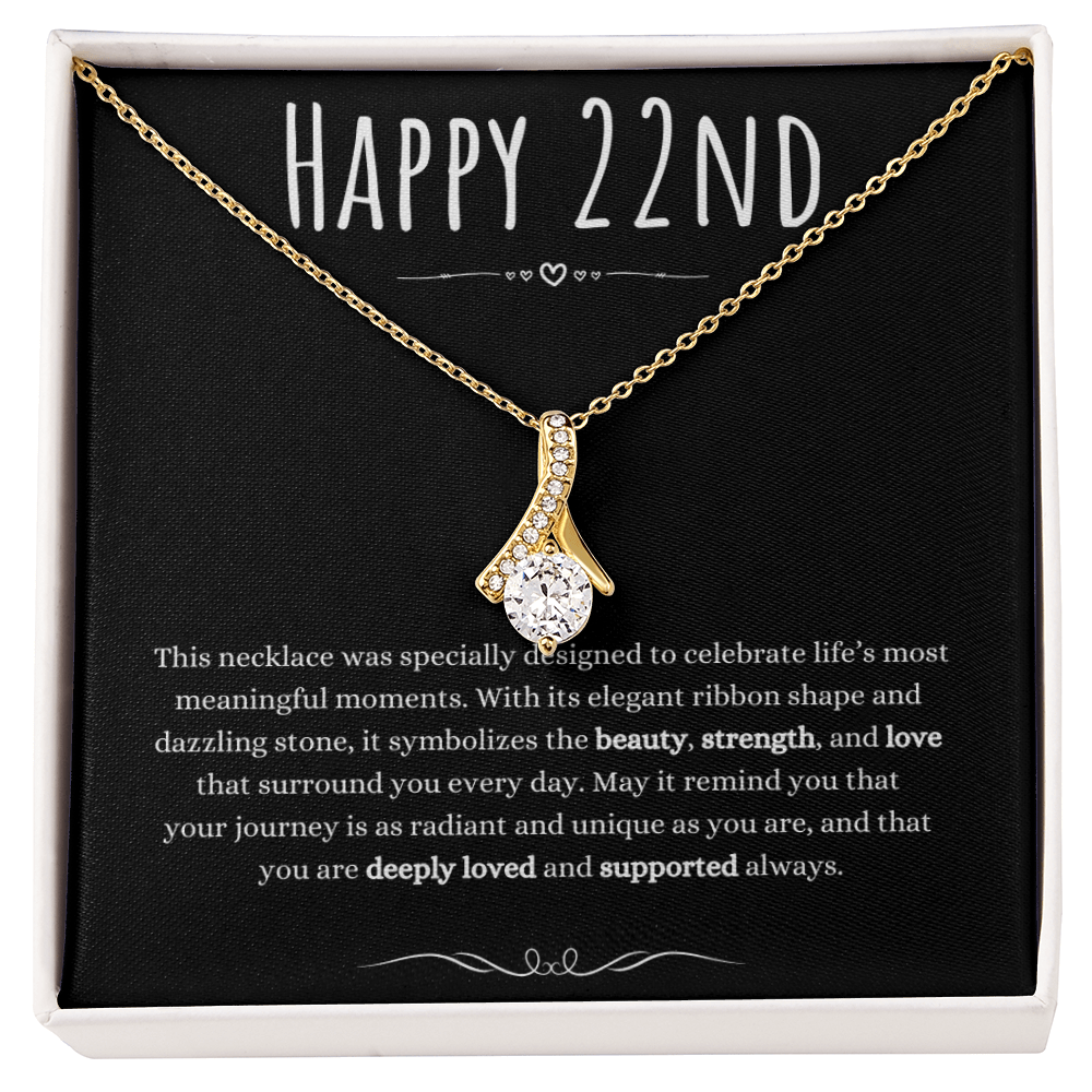 Best Gifts 305 22nd Birthday Necklace for Her – Elegant Ribbon Pendant