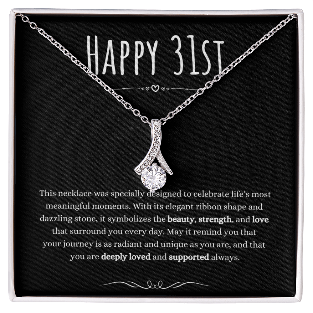Best Gifts 305 31st Birthday Necklace for Her – Elegant Ribbon Pendant