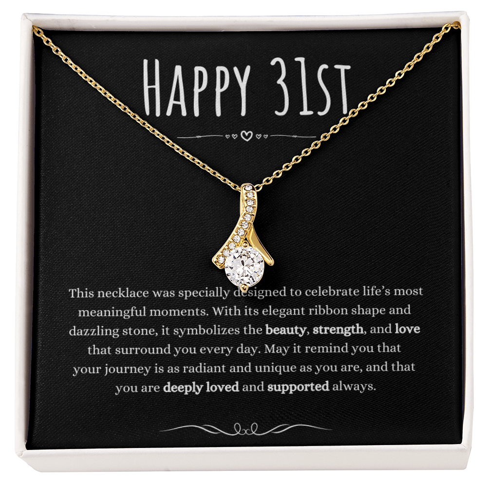 Best Gifts 305 31st Birthday Necklace for Her – Elegant Ribbon Pendant