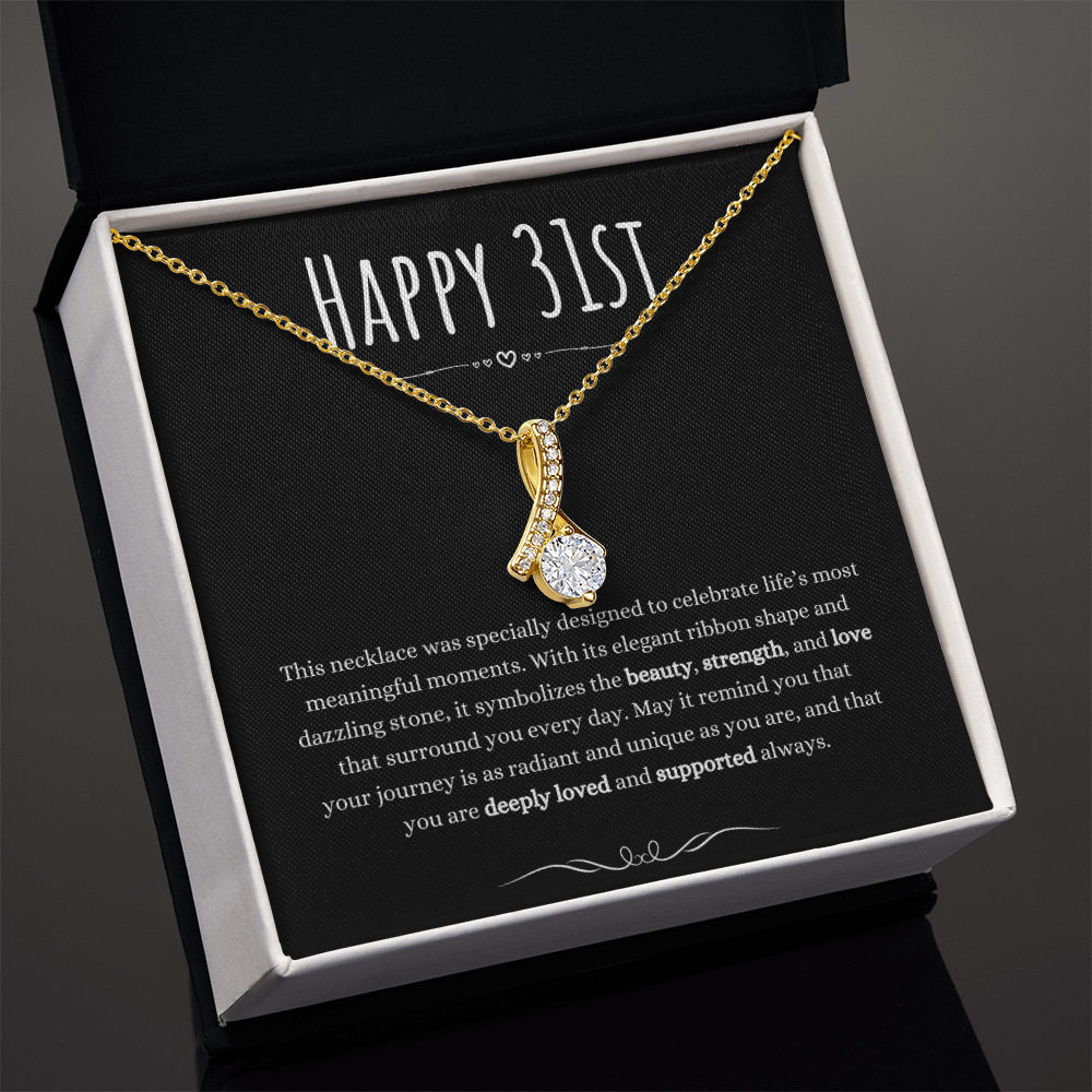 Best Gifts 305 31st Birthday Necklace for Her – Elegant Ribbon Pendant