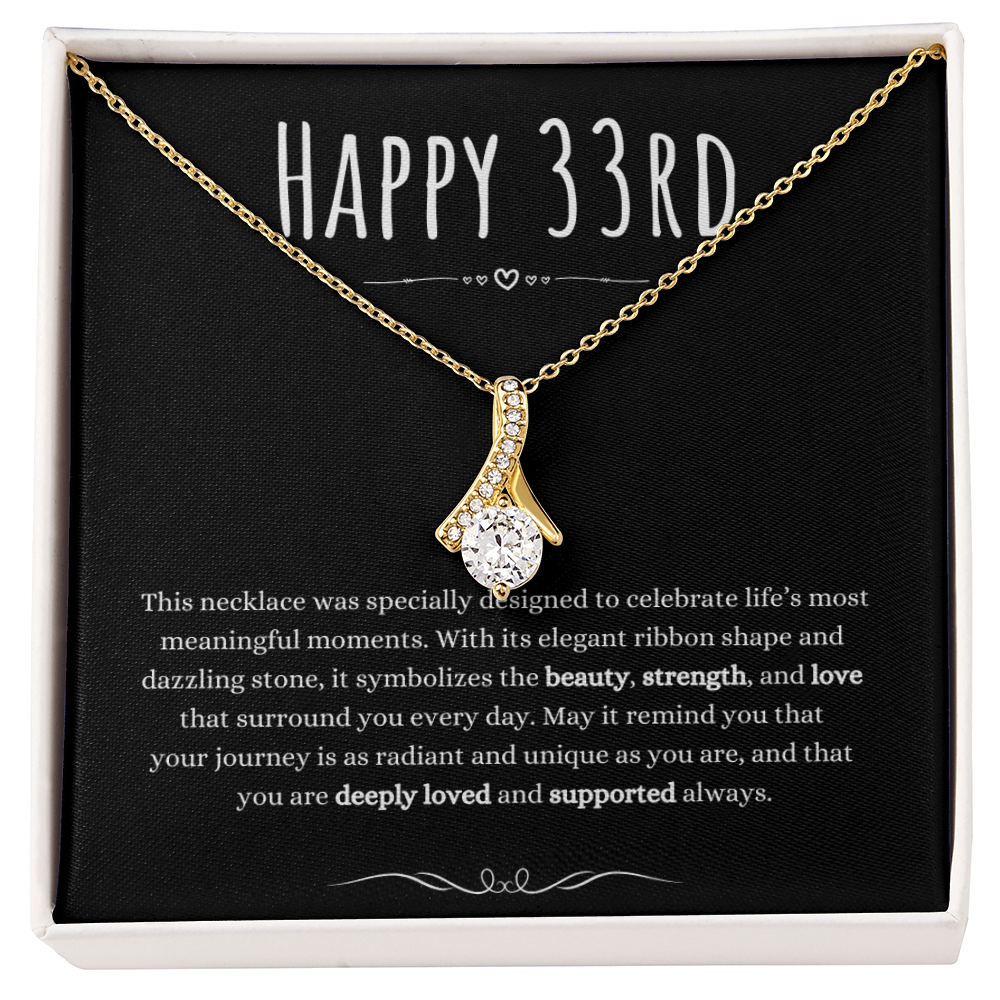 Best Gifts 305 33rd Birthday Necklace for Her – Elegant Ribbon Pendant