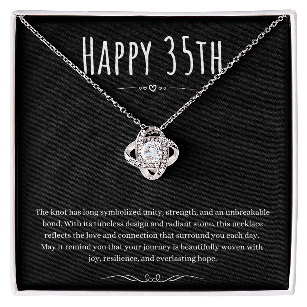 Best Gifts 305 35th Birthday Gifts for Her Love Knot Necklace CZ Pendant