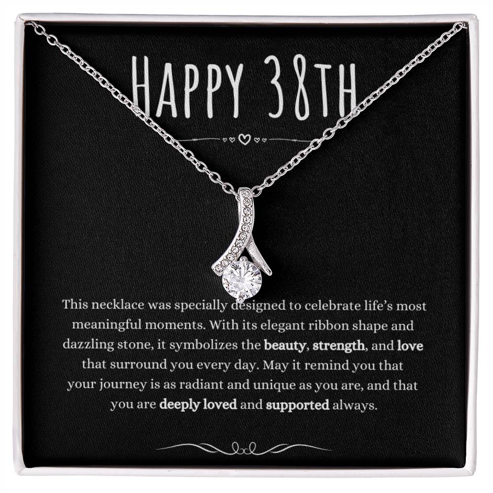 Best Gifts 305 38th Birthday Necklace for Her – Elegant Ribbon Pendant