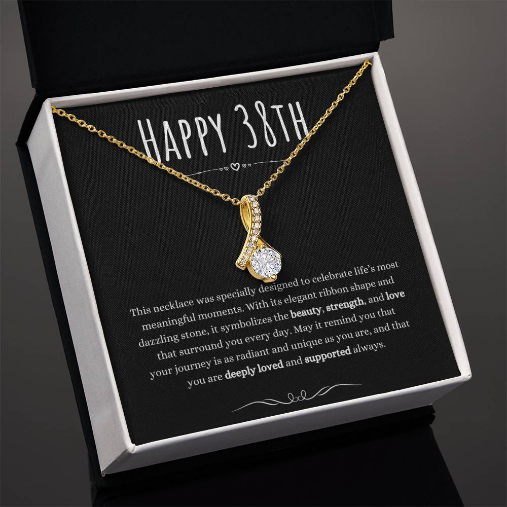Best Gifts 305 38th Birthday Necklace for Her – Elegant Ribbon Pendant