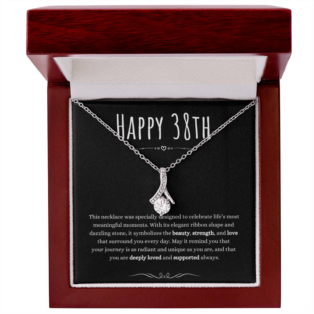 Best Gifts 305 38th Birthday Necklace for Her – Elegant Ribbon Pendant