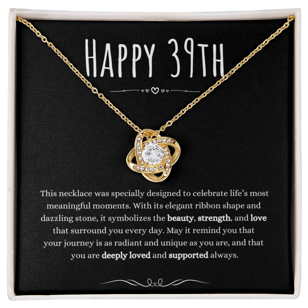 Best Gifts 305 39th Birthday Gifts for Her Love Knot Necklace CZ Pendant