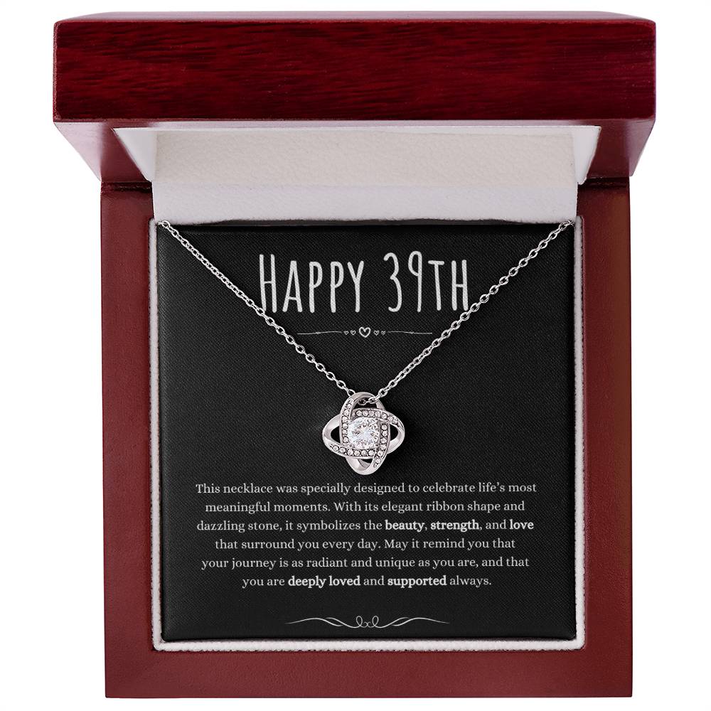 Best Gifts 305 39th Birthday Gifts for Her Love Knot Necklace CZ Pendant