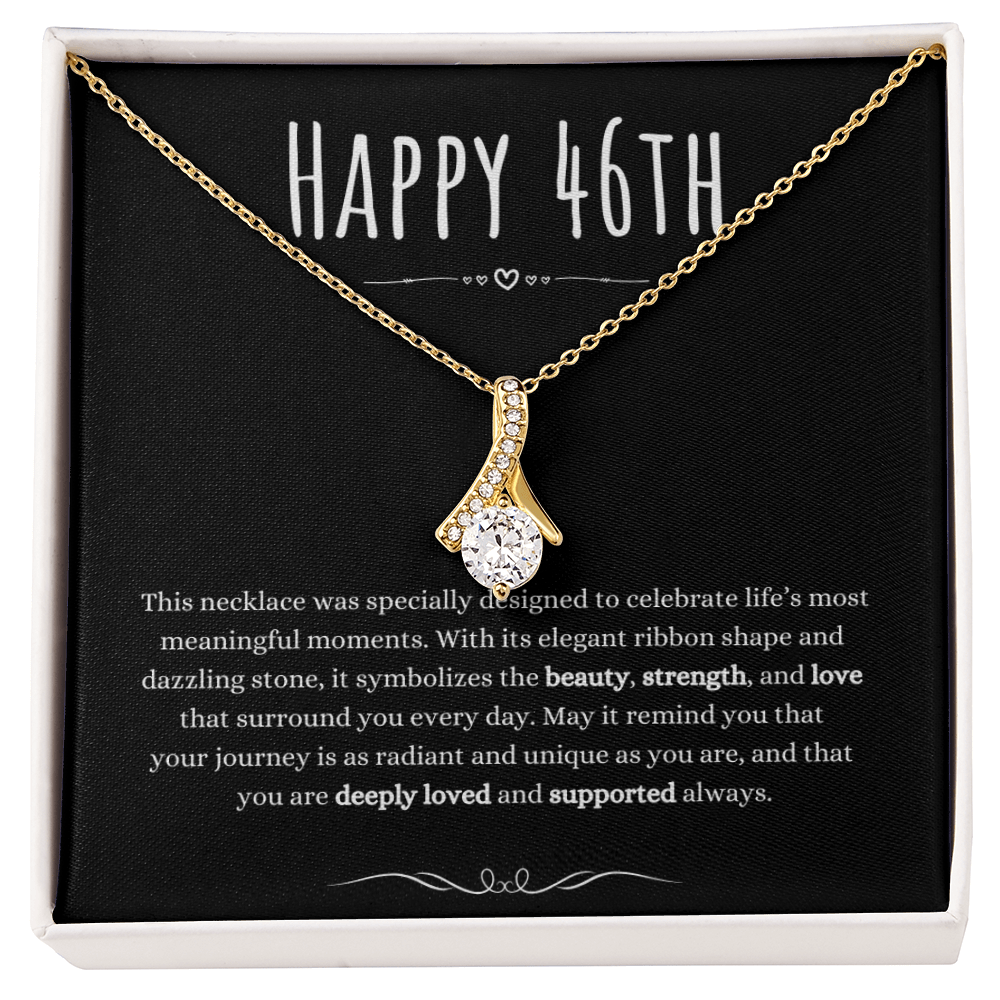 Best Gifts 305 46th Birthday Necklace for Her – Elegant Ribbon Pendant