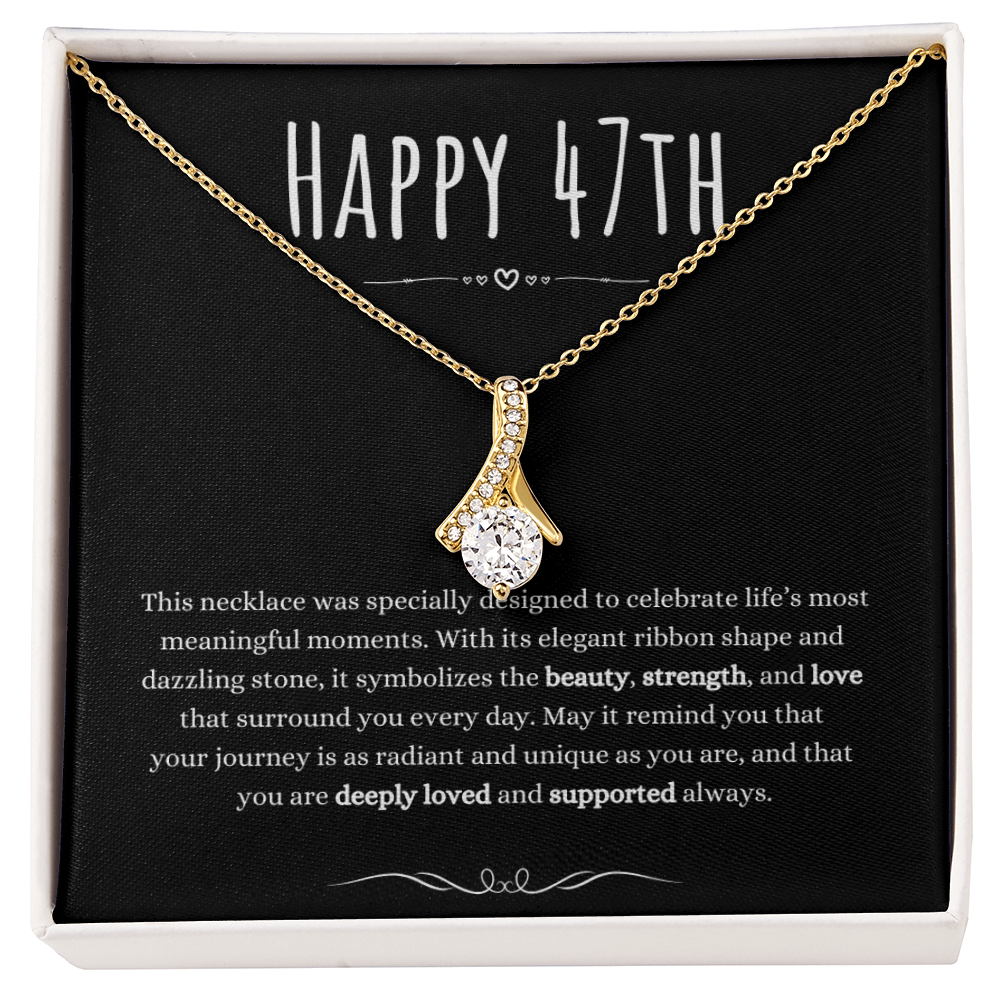 Best Gifts 305 47th Birthday Necklace for Her – Elegant Ribbon Pendant