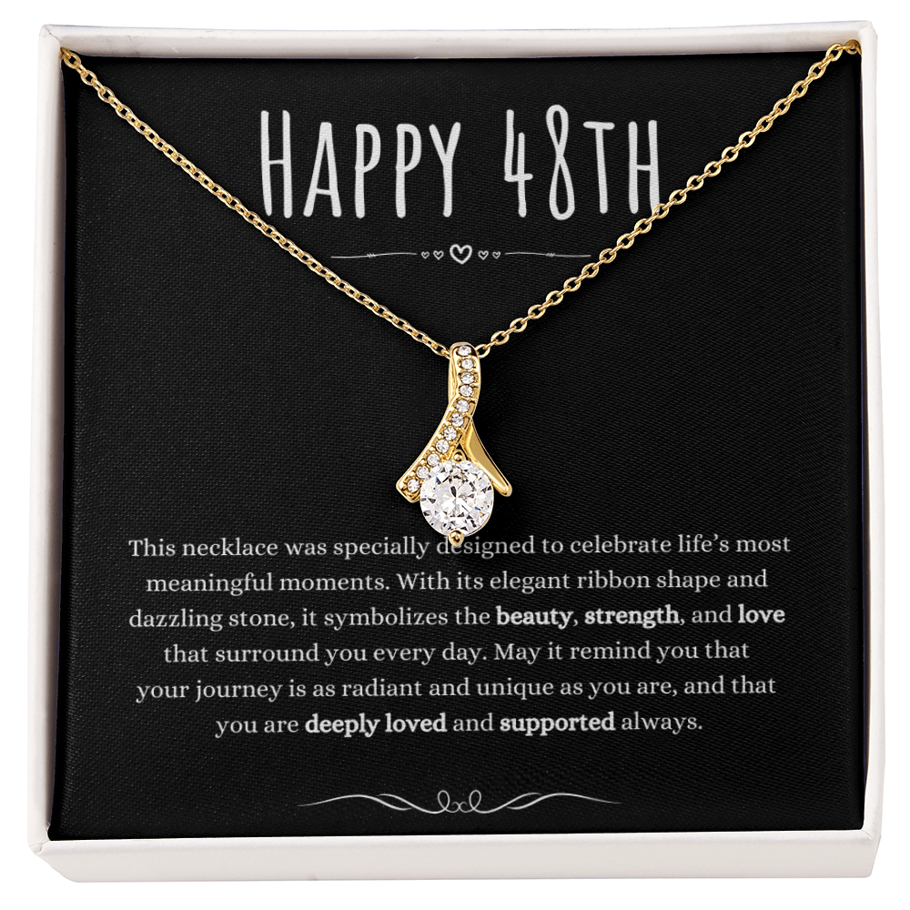 Best Gifts 305 48th Birthday Necklace for Her – Elegant Ribbon Pendant
