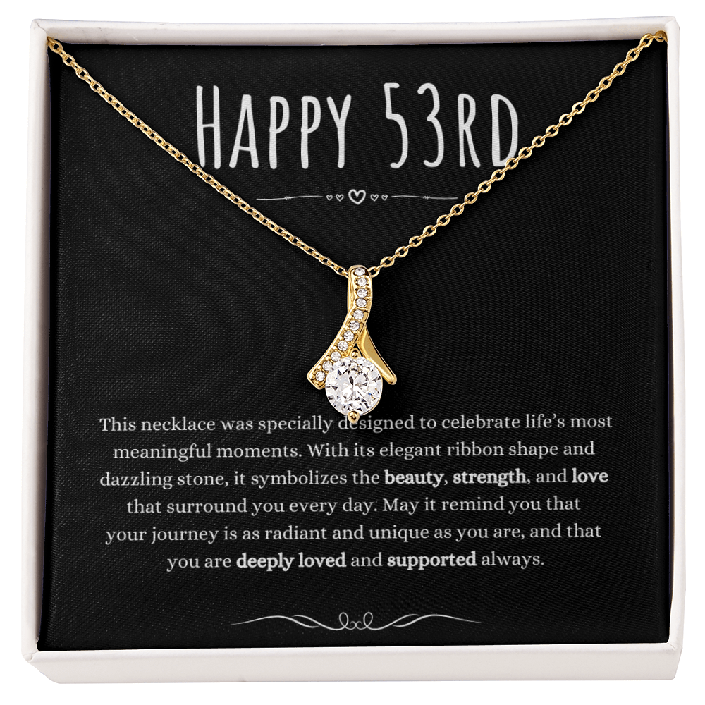 Best Gifts 305 53rd Birthday Necklace for Her – Elegant Ribbon Pendant