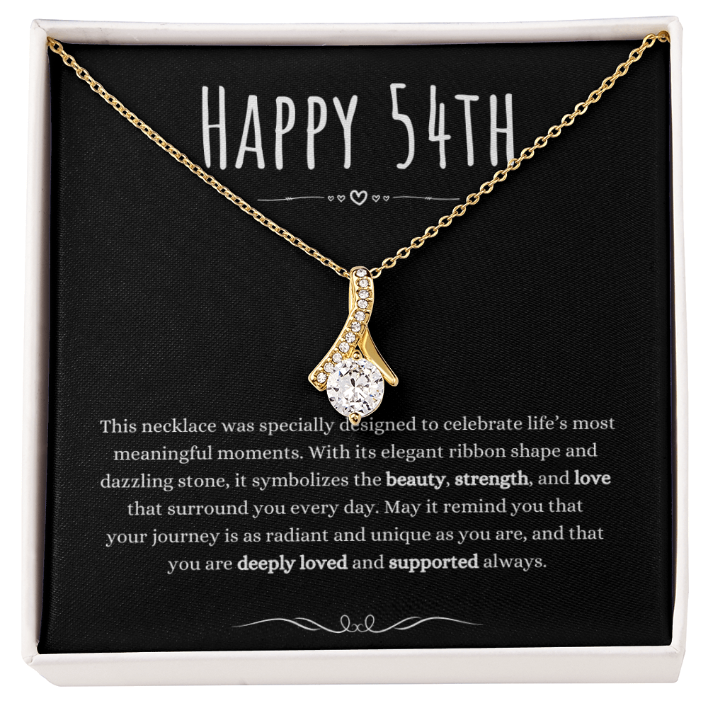 Best Gifts 305 54th Birthday Necklace for Her – Elegant Ribbon Pendant