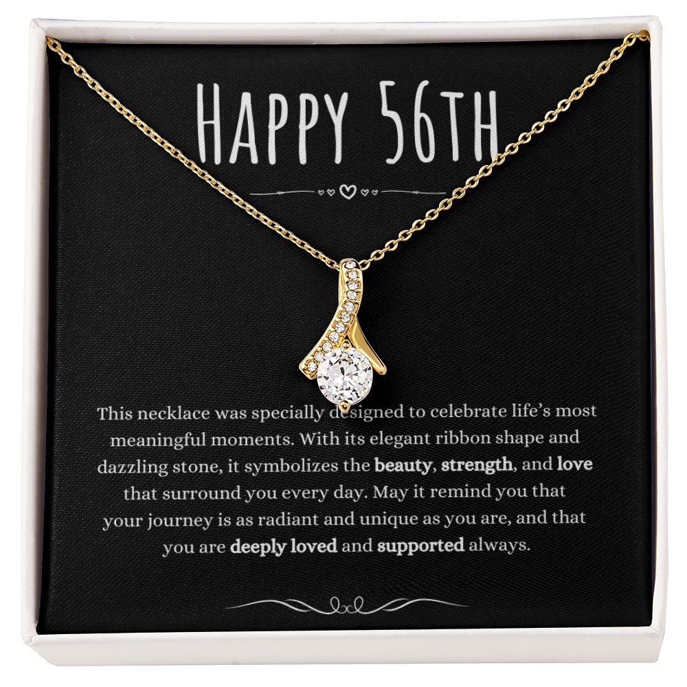 Best Gifts 305 56th Birthday Necklace for Her – Elegant Ribbon Pendant