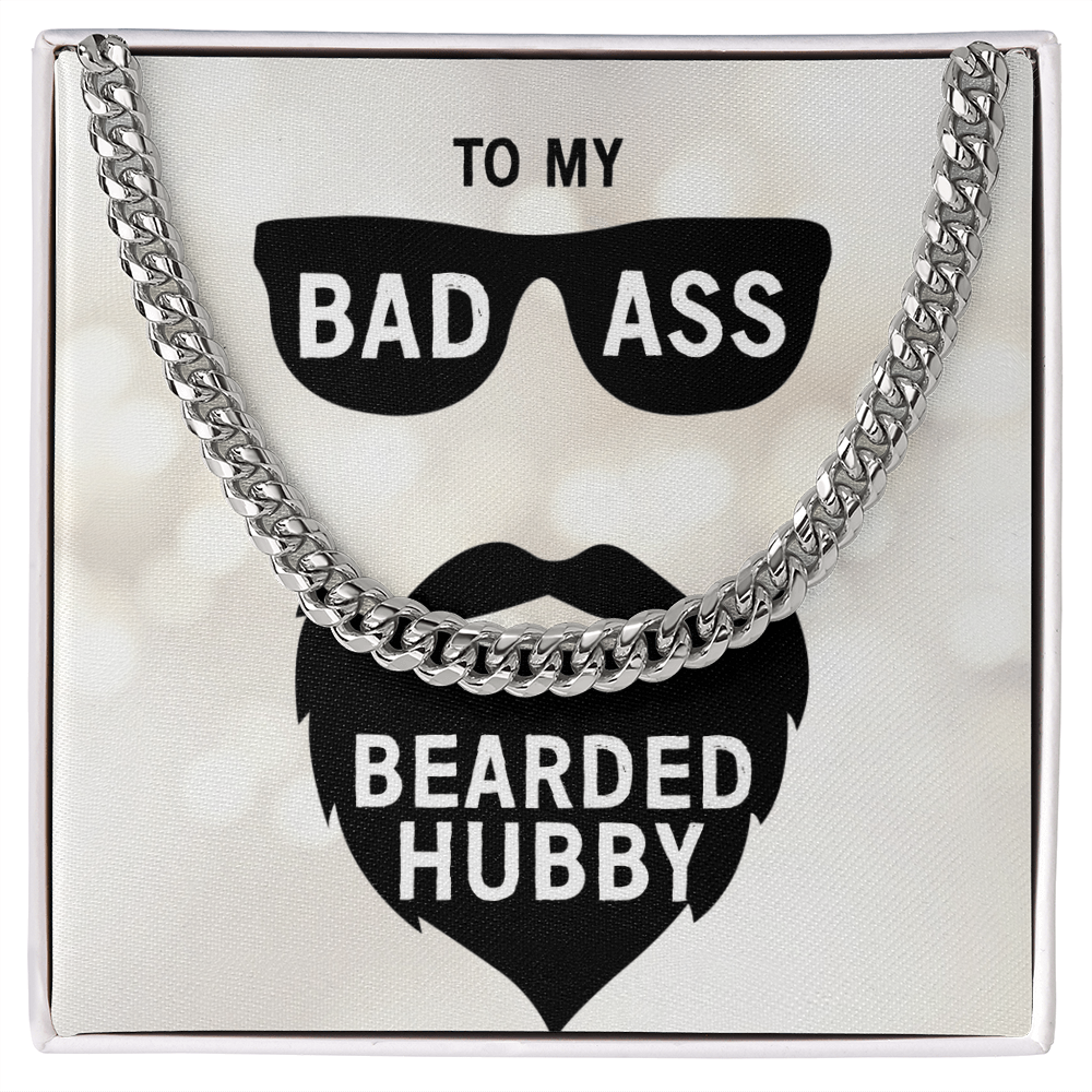Best Gifts 305 Bad Ass Bearded Hubby Cuban Link Chain Gift for Husband