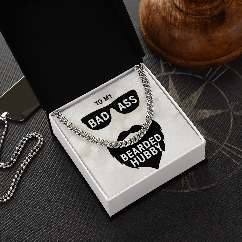 Best Gifts 305 Bad Ass Bearded Hubby Cuban Link Chain Gift for Husband