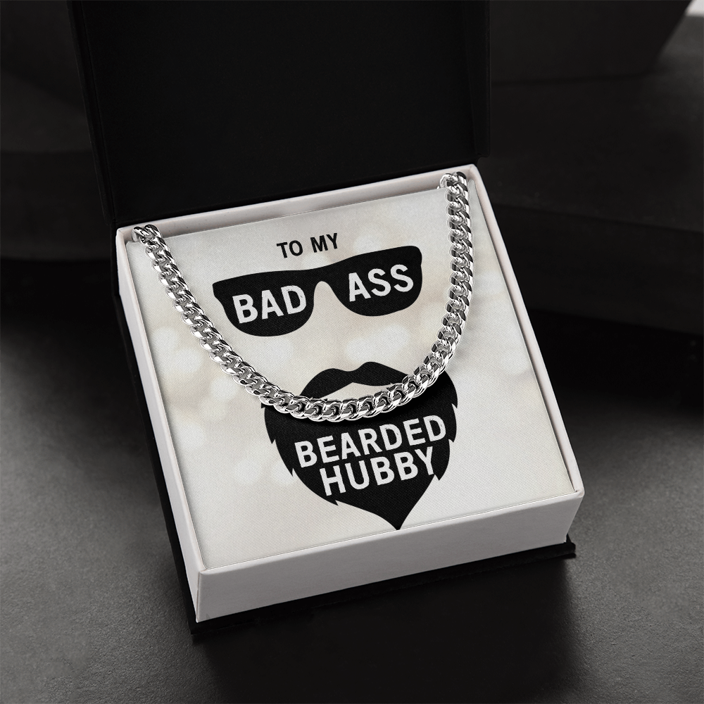 Best Gifts 305 Bad Ass Bearded Hubby Cuban Link Chain Gift for Husband