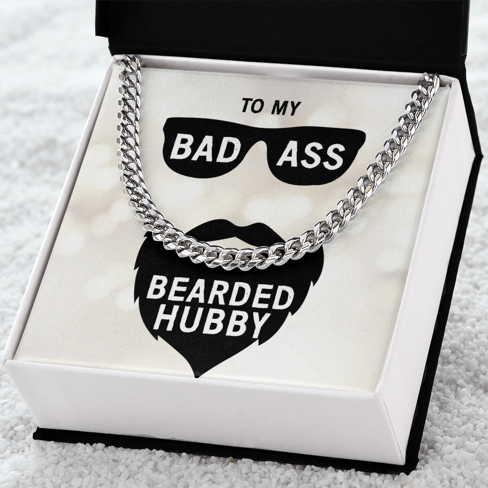 Best Gifts 305 Bad Ass Bearded Hubby Cuban Link Chain Gift for Husband
