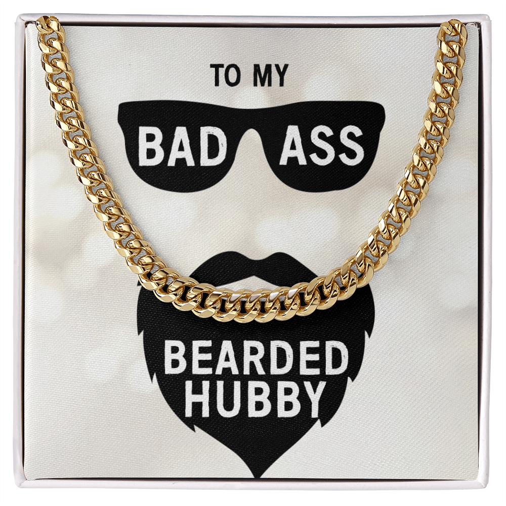Best Gifts 305 Bad Ass Bearded Hubby Cuban Link Chain Gift for Husband