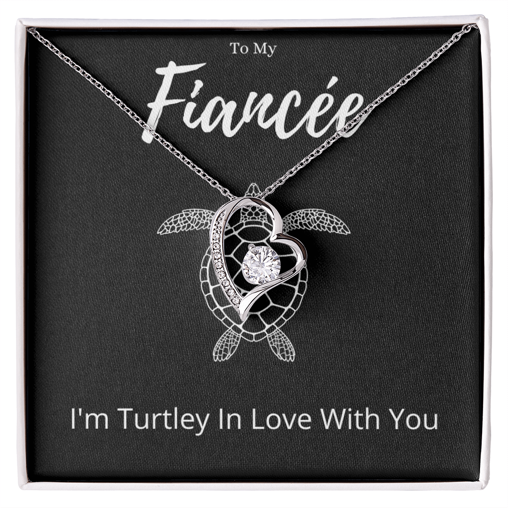 Best Gifts 305 Fiancée Turtle Pun Necklace Funny Romantic Heart Gift