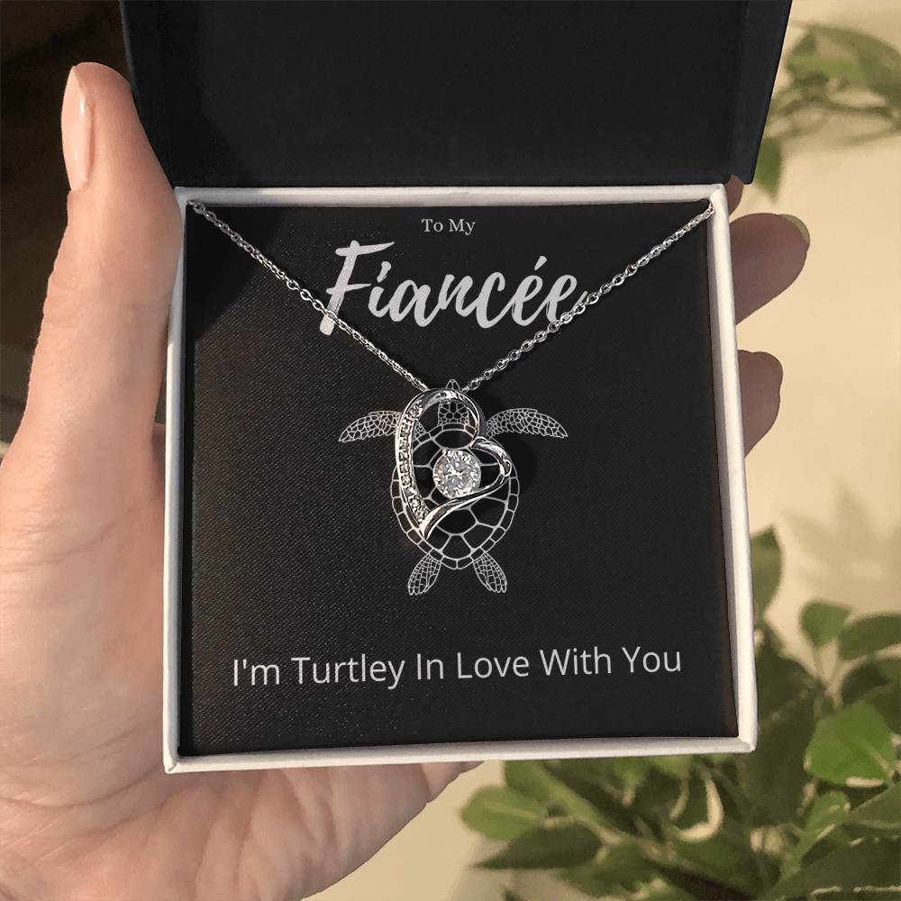 Best Gifts 305 Fiancée Turtle Pun Necklace Funny Romantic Heart Gift
