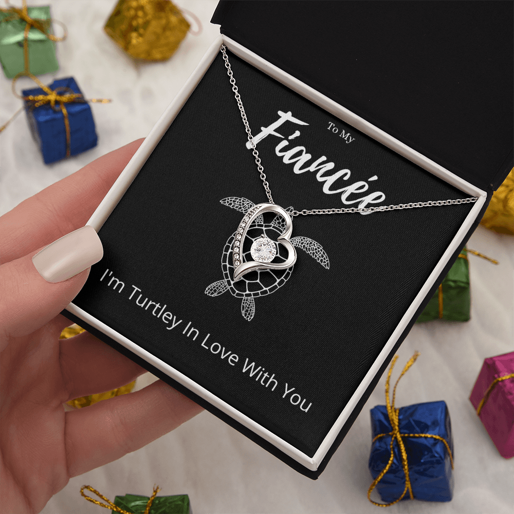 Best Gifts 305 Fiancée Turtle Pun Necklace Funny Romantic Heart Gift